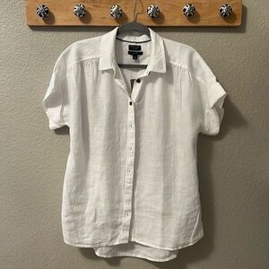 J.Crew Baird McNutt Irish Linen white short sleeve shirt New with tags